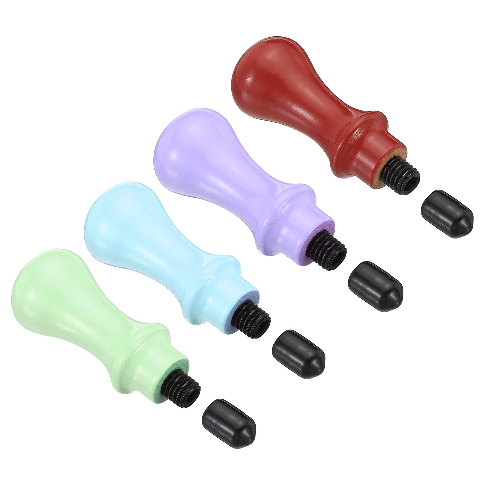 PATIKIL Wax Seal Stamp Handle Only, 4 Pack Wooden Handle Replacement Sealing Stamp Handles for Wedding Invitation Card Letter Envelope Style 2