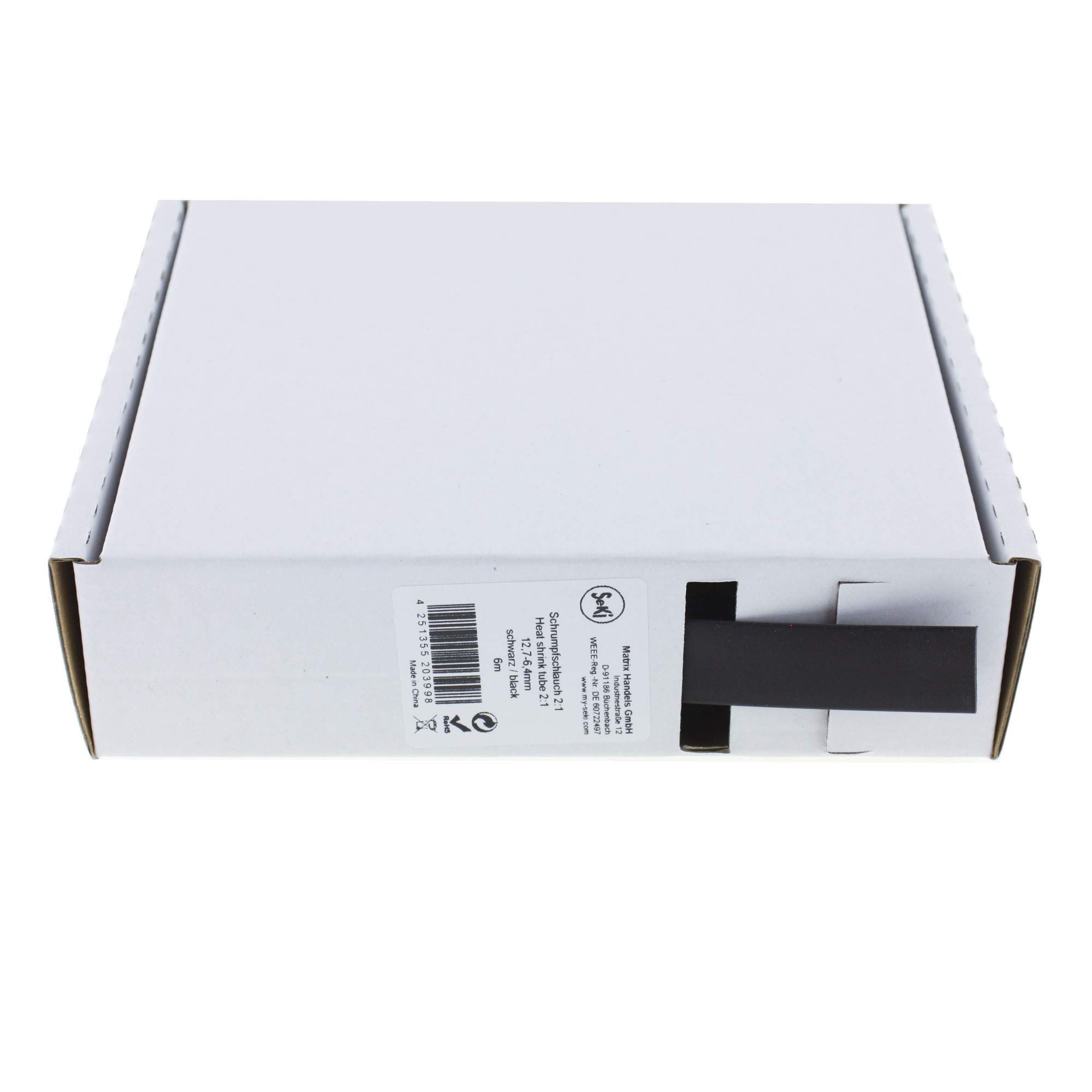 SeKi Heat Shrink Tubing White 2:1 4.8-2.4 mm 9.5 m Dispenser Box