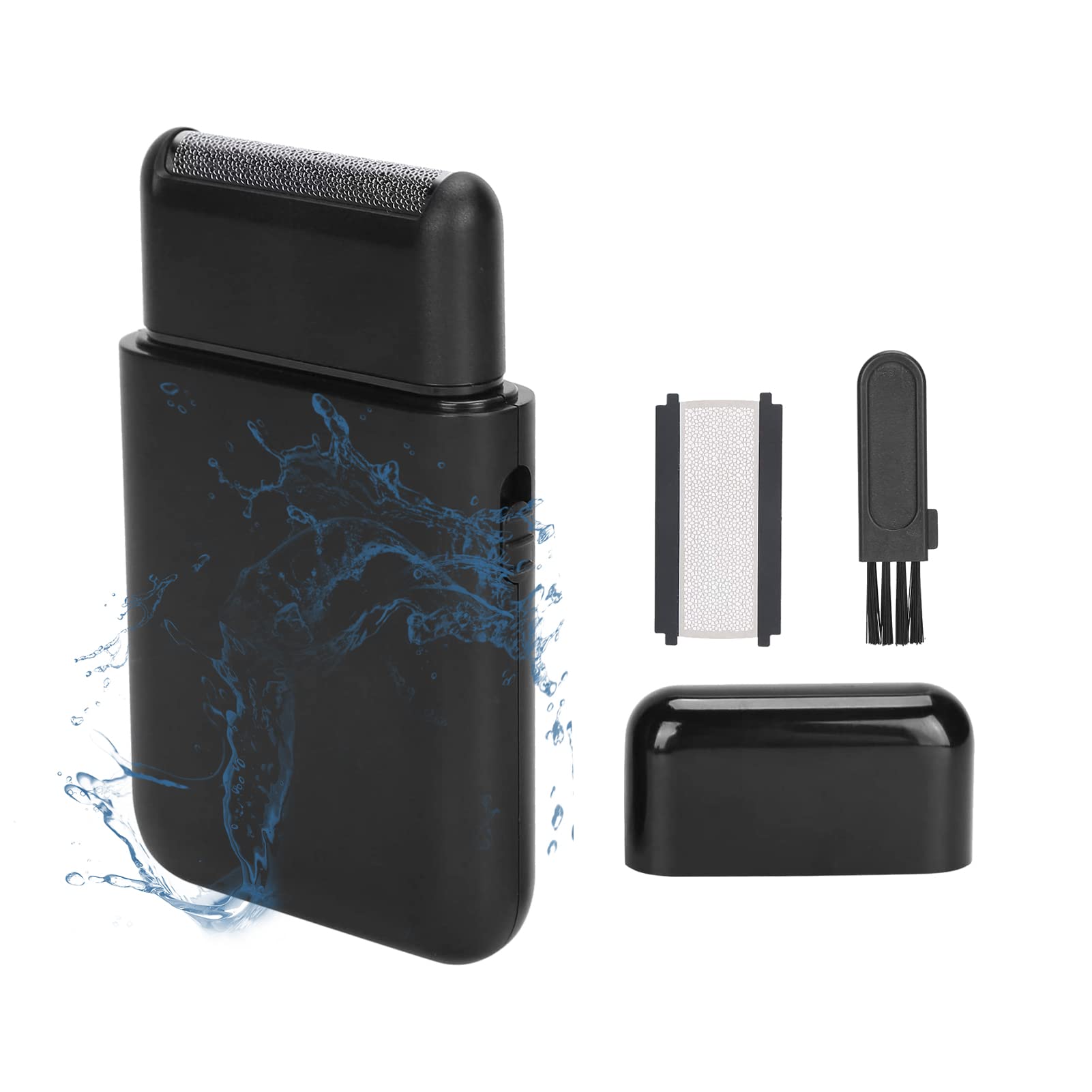 Mini Electric Men Lightweight USB Charging Travel Portable Men Foil Shaver Beard Trimmer (Black)