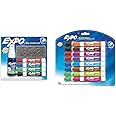 EXPO Low Odor Dry Erase Markers and Starter Kit - Chisel Tip, Assorted Colors, Eraser, and Cleaning Spray Included
