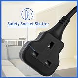 TISDLIP Long 10M Extension Lead 13A UK Plug 250V Fused Black Cable view 9