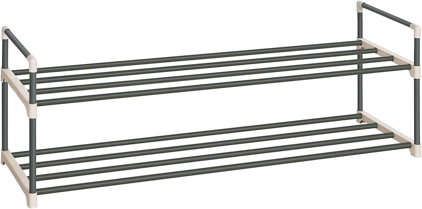 SONGMICS 2Tier Shoe Rack, Metal Storage Shelves Hold up to 10 Pairs of