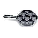Deluxe Danish Aebleskiver Pan Cast Iron Makes 7 Filled Pastries