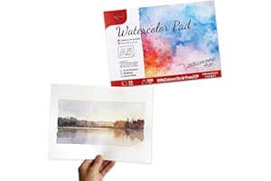 Watercolor Paper Pad, 8.3 x 5.8 Inches, 300g/100 Sheets Drawing Books