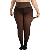 DancMolly Plus Size Fleece Lined Tights Women Skin Color Thermal Winter High Waist Leggings with Fuzzy Lining