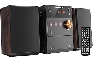 THOMSON Bluetooth Home Stereo System, 60W HiFi Shelf Stereo System with CD Player & Wireless Bluetooth Audio Streaming, FM Ra