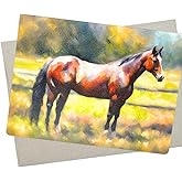 Whitman and Daughter Pretty Quarter Horse Card for Birthday, Horse Sympathy, or Wedding - 7X5 Inch Blank Inside for All Occasions - 762