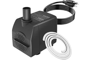 KNIFEL Submersible Pump 200GPH with AUTO-Shut-Off 5.2ft High Lift for Fountains, Hydroponics, Ponds, Aquariums & More