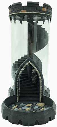 Truewon Standard Size Dice Tower Tray Box for RPGs Board Games Accessories Metal Dice Equipment Good for Dragon and Dungeon D20 DND D&amp;D Gray