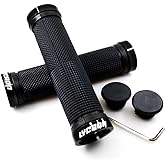 LYCAON Bike Handlebar Grips Non-Slip-Rubber Adjustable Bicycle Handle Grip with Aluminum Lock Mountain Road Foldable Bike MTB