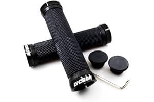 LYCAON Bike Handlebar Grips Non-Slip-Rubber Adjustable Bicycle Handle Grip with Aluminum Lock Mountain Road Foldable Bike MTB