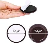 Ezprotekt 54mm Furniture Sliders for Carpet 16pcs Brown 2-1/8" Gliders view 2