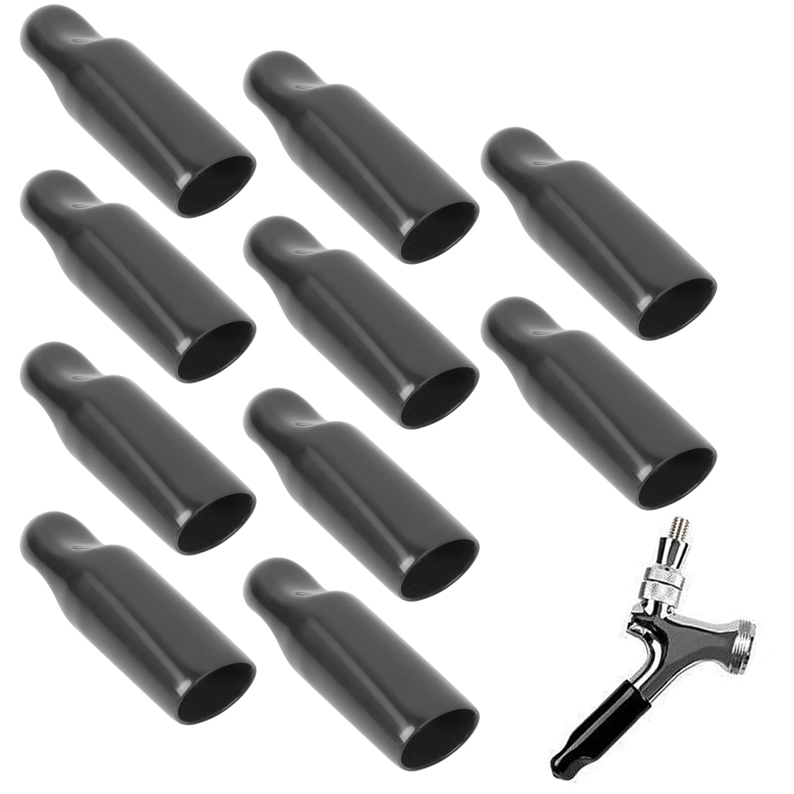 Black Liquor Pourer Cap 10Pcs Bottle Pour Dispenser Spout Dust Covers Liquor Pourers Dust Beer Tap Covers for Spirits Oil Wine Coffee Vinegar Jar Bottles