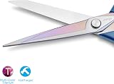 LIVINGO 9.5 Inch Premium Fabric Scissors Titanium Coated Stainless Steel view 3