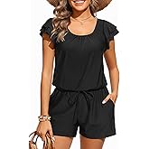 Tempt Me Women One Piece Romper Swimsuit - Ruffle Sleeve Modest Jumpsuit Bathing Suit with Shorts 2026 Swimwear