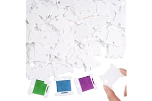 OKXIRI 200 PCS Embroidery Floss Bobbins, Plastic Embroidery Floss Organizer, White Sewing Machine Bobbin for Cross Stitch, Thread Holder Sewing Storage for Sewing Thread, Needlework Supplies