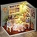 Flever Dollhouse Miniature DIY House Kit Creative Room With Furniture and Cover for Romantic Artwork Gift(Happy Kitchen) by Flever
