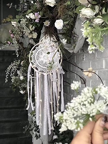 image for HiPlus 4 PCS BOHO Handmade White Feather Native Macrame Dream Catchers