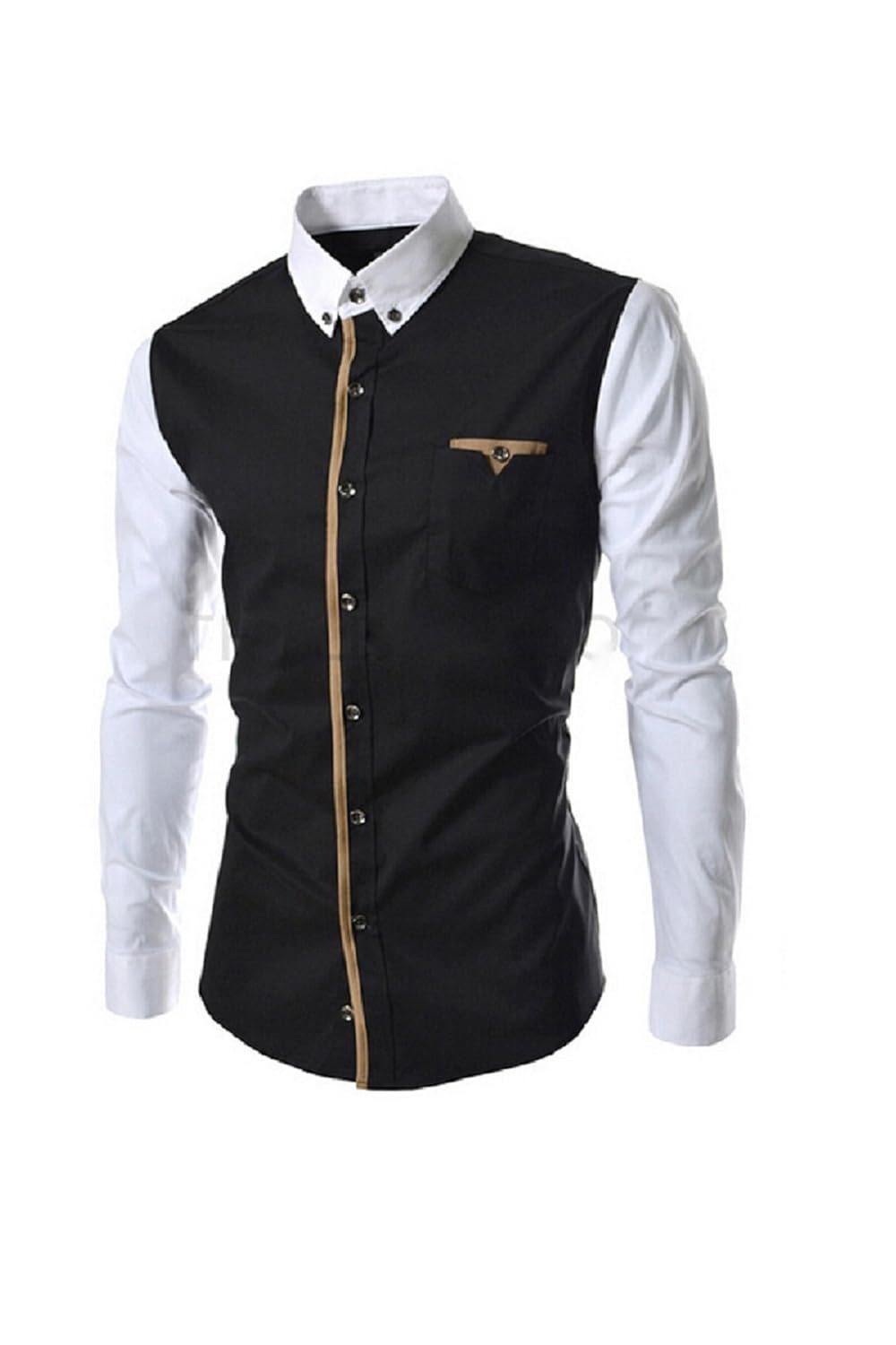 ud fabric men's cotton full sleeve shirt(black and white)