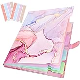 Expanding File Folder, Aesthetic Folders for School, Accordion File Organizer, Aesthetic Folder with Labels,5 Pockets Important Document Folders for School Office Home(Pink Gold)