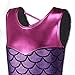 HUANQIUE Girls Kids Swimming Swimsuit Sleeveless One Piece Scale Purple 5-6 Years