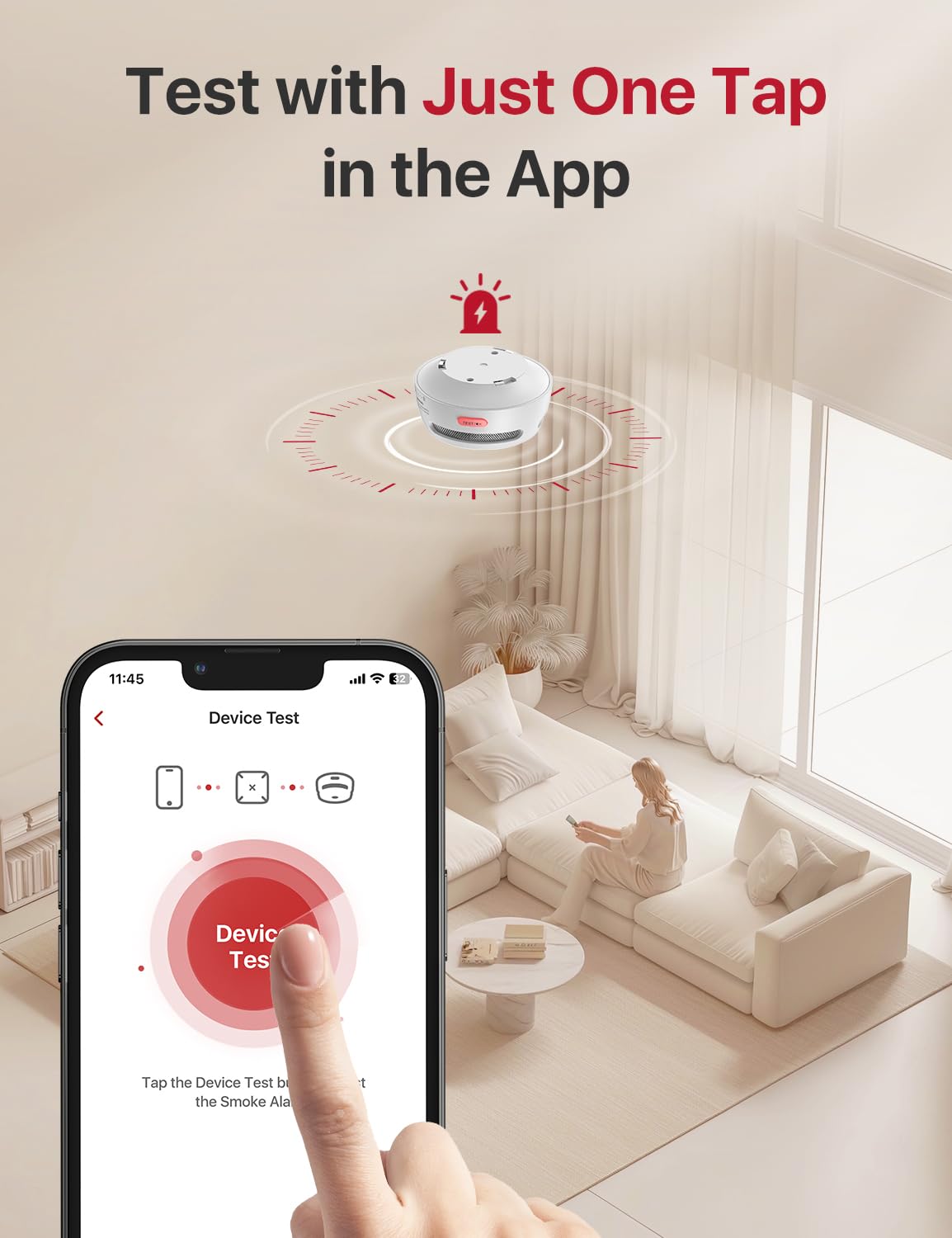 X-Sense Smart Smoke Detector XS01-M, Wi-Fi Smoke Alarm, an Accessory for FS31 Smoke Alarm Kit, Wireless Interconnected Mini Smoke Detector Fire, Model XS01-M, Single Pack