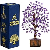 ANAYA AGATE Amethyst Crystal Tree of Life - Handmade Healing Bonsai Purple Tree for Home and Office Decor, Positive Energy and Good Luck, Ideal for Christmas Decor and Birthday Gifts for Women, Men