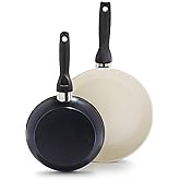 GreenPan Rio 8" and 10" Frying Pan Skillet Set, PFAS-Free, Healthy Ceramic Nonstick Cookware, Stay-Cool Bakelite Handles, Dishwasher Safe, Easy Clean, Durable Performance, Black