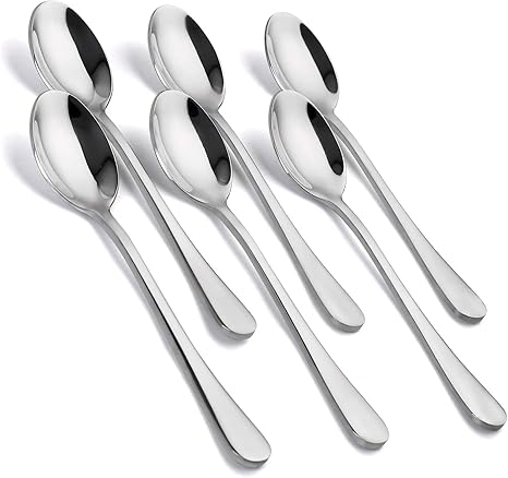 Amazon Com Tea Spoons Set Of 6 Elegant Life Good Stainless Steel Teaspoon Coffee Spoon Mirrored Finish Dishwasher Safe 5 5 Inches Silver Kitchen Dining