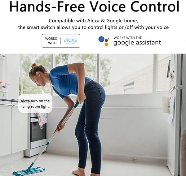 T2 Smart Switch WiFi Interruptor de Luz de Pared 2 Gang Wifi Interruptor Inteligente Soporte 433 RF y Control Remote de APP y Voz para Amazon Echo Echo Dot Amazon Tap Google Nest y IFTTT