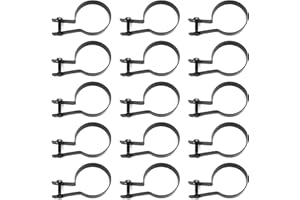 ZHUPOUB (15 Pack) 2-7/8" Galvanized Steel Chain Link Fence Tension Band for Gates, Posts, Brace Bands, Bolts & Nuts Included - Black