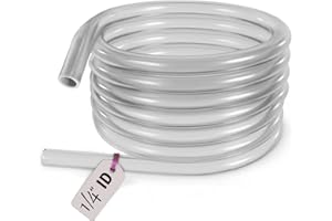 KT DEALS 1/4 Fuel Line Gas Hose Tube 1/4" ID x 3/8" OD Replacement Fuel Hose Line for Small Engines, Chainsaw, Blower, String Trimmer Lawn Mower Power Tools ATV Generators 3.2ft/1m (Clear)