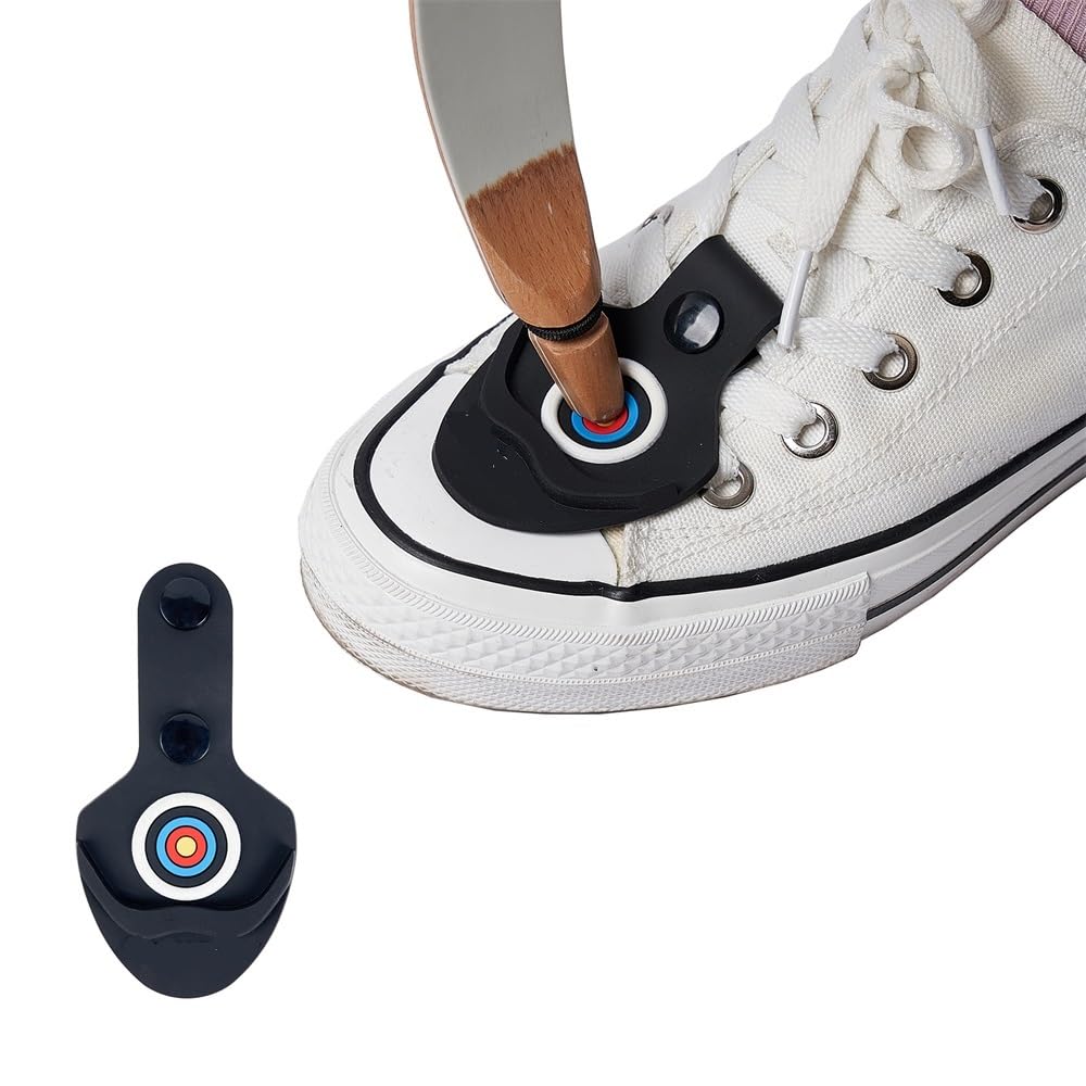 Fyearfly Archery Break Rubber Pad, Recurve Bow Limb Protection on Shoes Foot Archery Accessories for Shooting, Hunting, Targeting Practice