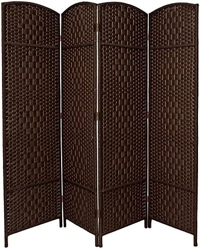 4 Panel Entwine Handmade Dark Brown Coloured Room Divider / Splitter Screen