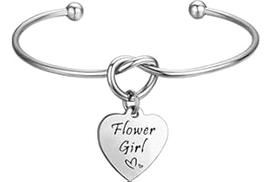 FOTAP Wedding Gift Flower Girl Bangle Love Knot Bracelet Flower Girl Jewelry Gift for Bridesmaid, Mother of The Bride