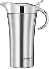 VonShef 1L Stainless Steel Gravy Boat Insulated Thermal Pot Double Wall Easy