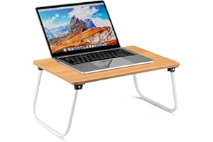 Ruxury Folding Lap Desk Laptop Stand Bed Desk Table Tray, Breakfast Serving Tray, Portable & Lightweight Mini Table for Sofa Couch Floor - Wood