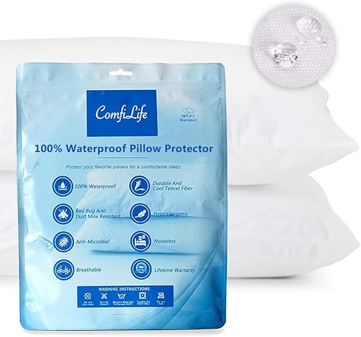 Amazon Com Comfilife 100 Waterproof Pillow Protectors Allergy