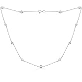 Amazon Essentials Platinum or Gold Plated Sterling Silver Station Necklace made with Infinite Elements Zirconia (previously Amazon Collection)