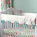 Carousel Designs Coral and Teal Floral Crib Rail Cover