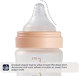 Nuby RapidBottle Anti-Colic Glass Baby Bottle 9oz Beige view 3