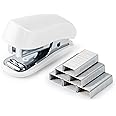 Deli Stapler, 20-50 Sheets Capacity with Staples and Staple Remover Set, Desk Stapler Office Staplers (White, 20 Sheet)