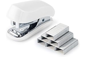 EZWORK Deli Stapler, 20-50 Sheets Capacity with Staples and Staple Remover Set, Desk Stapler Office Staplers (White, 20 Sheet)