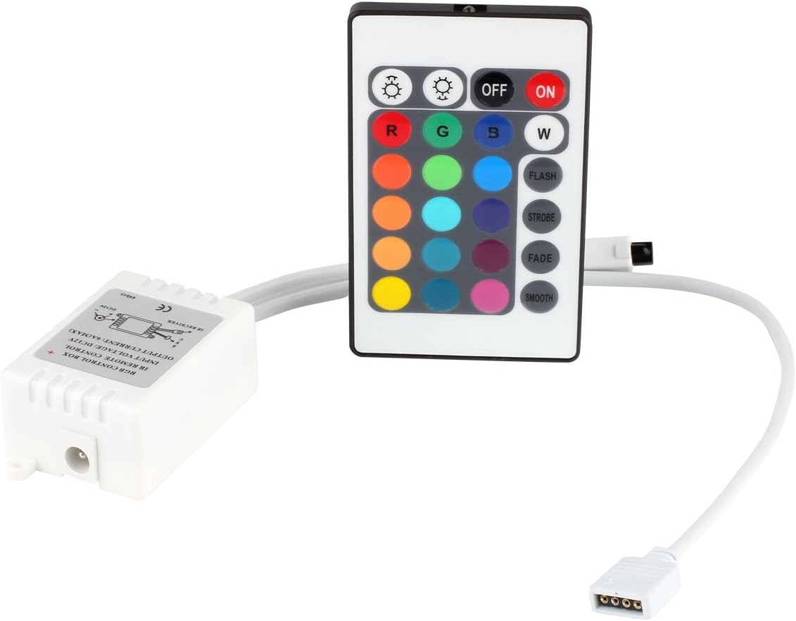 VIPMOON 24-Key IR Wireless Remote LED Controller with 4 Pin IR Receiver