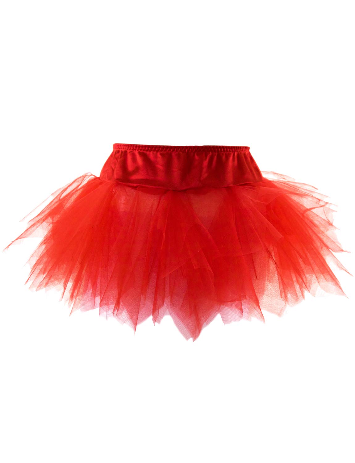Yummy Bee Women’s Tutu Skirt – Red, Black or White Tulle Skirts for Women, Plus Size Tutus 6–28, Burlesque Corset Outfit Petticoat, Halloween Fancy Dress, Dance, Rave, Hen Night Costume(Red, 8) — image 1