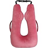 TinlyFinly Car Travel Pillow for Kids Adults, Raised Padding Head and Neck Support Car Seat Sleeping Pillow for Toddlers, Portable U Shaped Body Pillow for Car Seat On Road Trip (Magenta)