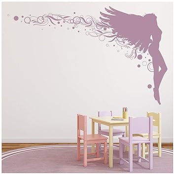 Azutura Wirbel Engel Wandtattoo Engels Flugel Wandtattoo Kunst Schlafzimmer Haus Dekor Verfugbar In 5 Grossen Und 25 Farben X Gross Basalt Grau Amazon De Kuche Haushalt