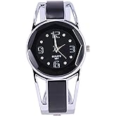 ele ELEOPTION Women Bangle Watch Bracelet Quartz with Rhinestone Round Dial Stainless Steel Band Cuff Watches with Womens Wrist Watch Box