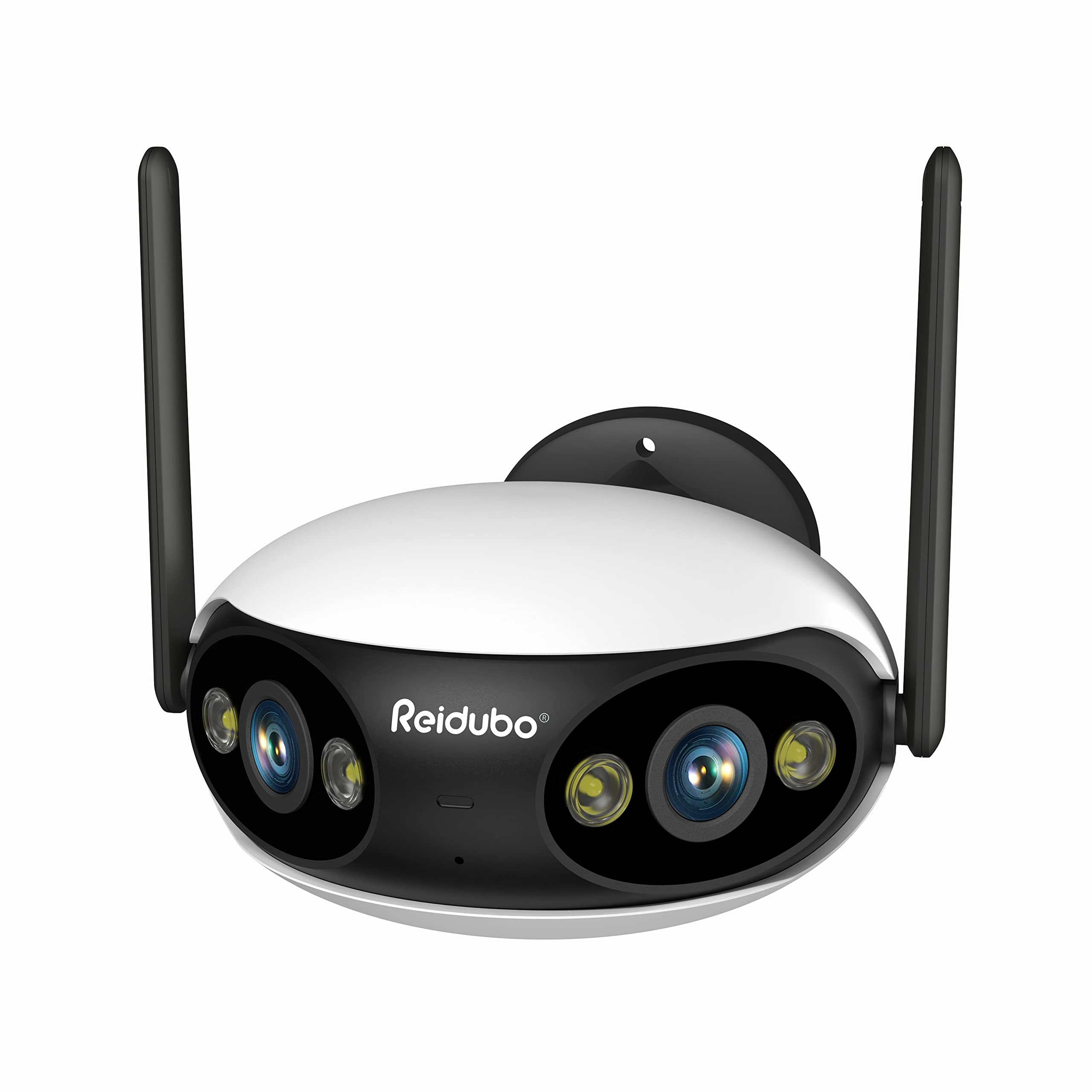 Photo 1 of Reidubo WIFI Security Camera Outdoor, PoE Camera with Dual-Lens 180° Ultra-Wide View, 4MP Color Night Vision, 2-Way Audio, IP66 Waterproof, Sound & Light Alarm, Compatible with Alexa & Google Home