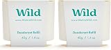 Wild Natural Refillable Deodorant Fresh Cotton Sea Salt Duo 2x40g Refills